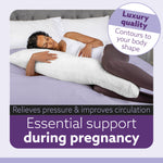 Bolster Long Full Body Cushion Pillow 120x40cm, Orthopaedic Shredded Memory Foam, Pregnancy & Side Sleepers Washable Cover