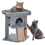 Cat Tree Activity Centre W/ Scratching Pad, Toy Ball, Cat House | Gray