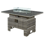 Icarus Rattan Rising Firepit Table | Walnut Grey