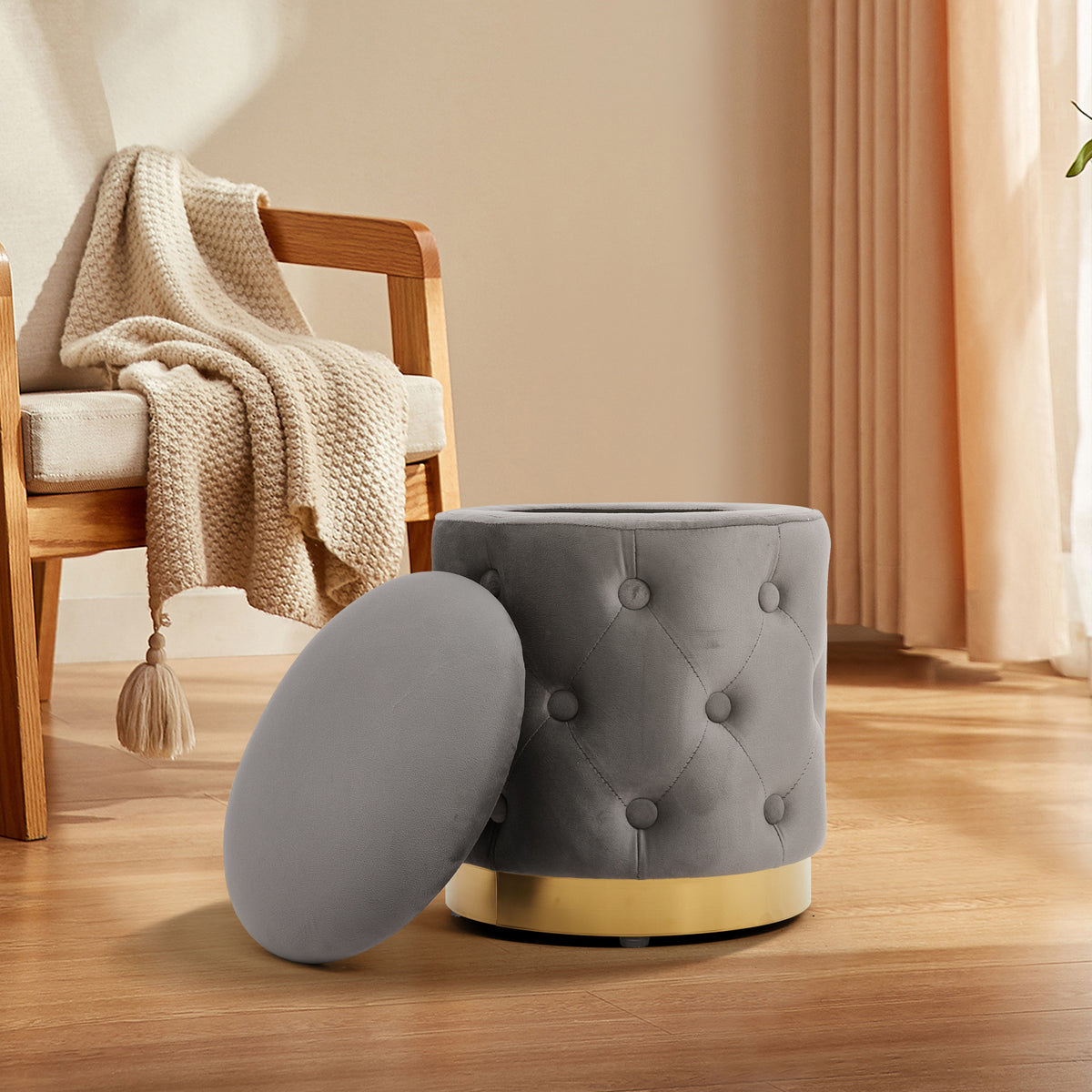 Breeins Upholstered Storage Ottoman