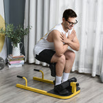 Squat Machine With Push Up Stand, Adjustable Cushion | Yellow