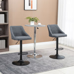 Swivel Adjustable Fabric Bar Stools Set Of 2