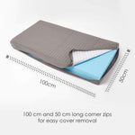 Cotton Orthopaedic Foam 2 Seater Booster Cushion | 50cm x 100cm | Charcoal Grey