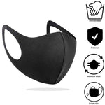 10x Unisex Face Mask Washable, Reusable, Breathable Ear Loops 3d Shapemask,black