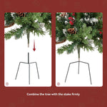 Pre-lit Artificial Christmas Tree Urn Filler With Tripod Stake