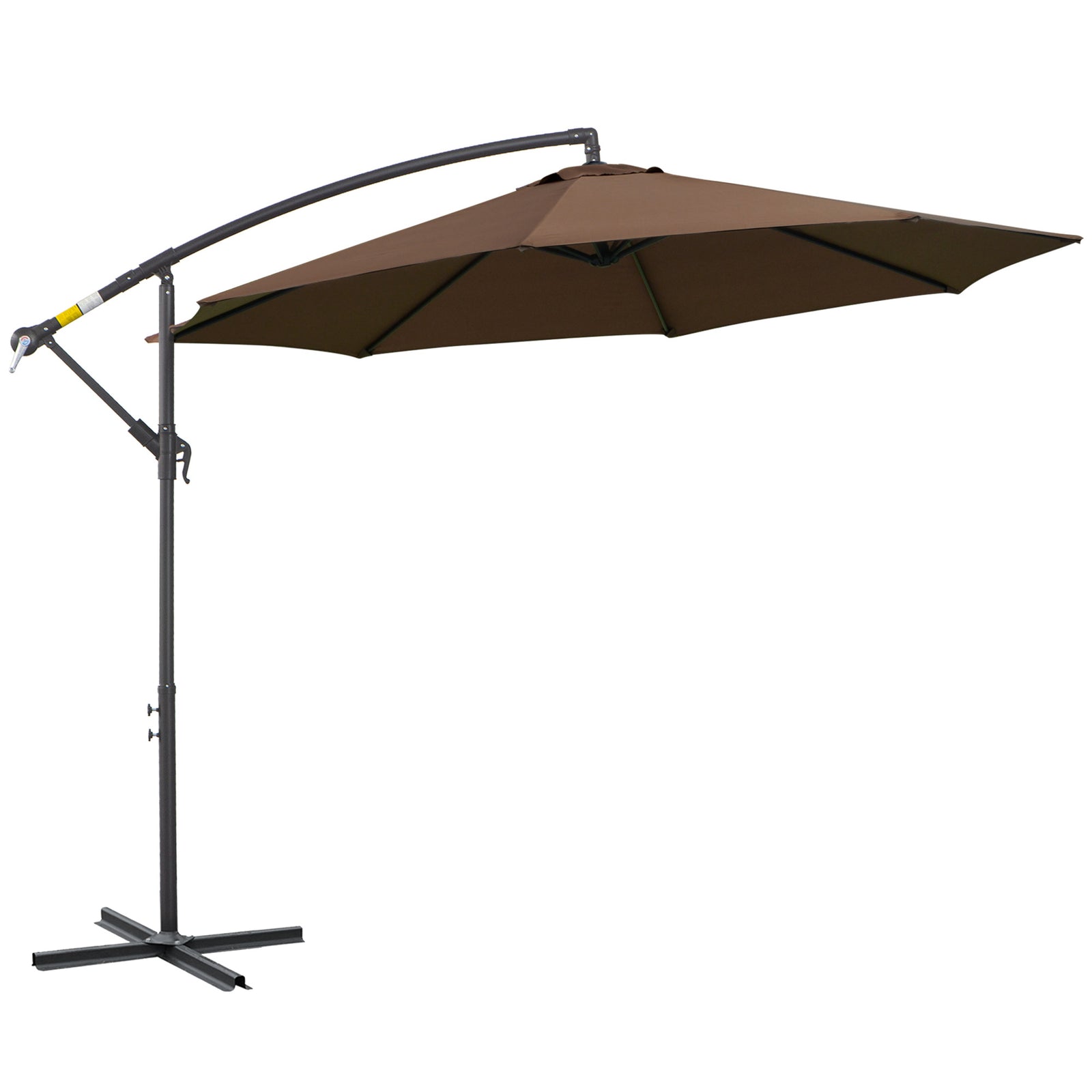 3m Garden Parasol W/ Crank & Base | Brown