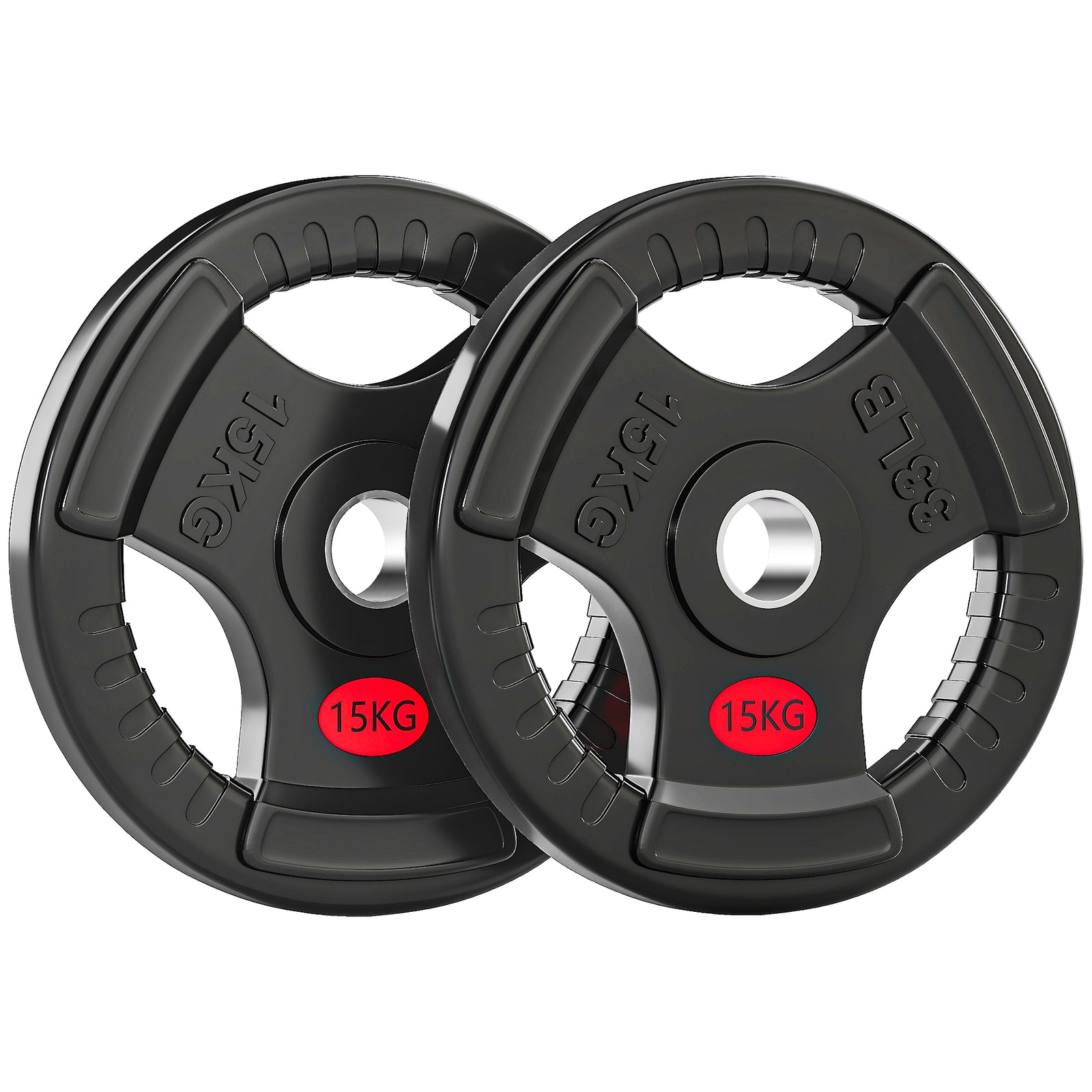 Olympic Weight Plates, Weight Plate Discs | 2 x 15kg | Black