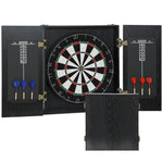 Bristle Dartboard Set With Cabinet, 6 Steel Tip Darts