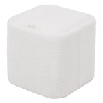 Modern Cube Storage Footstool Ottoman With Reversible Lid | White