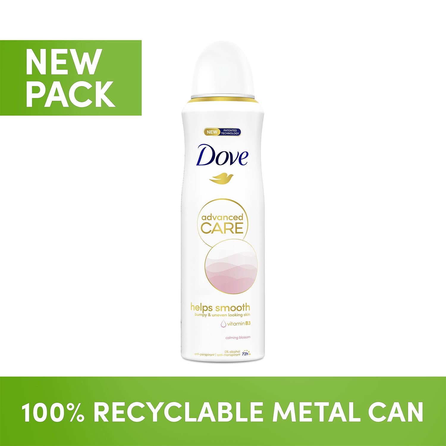 Advanced Care Antiperspirant Deodorant Spray 72h, Calming Blossom, 3x 200ml