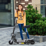 Foldable Powered Scooter With Adjustable Seat And Brake | Black