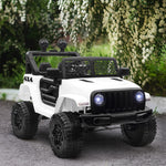 12v Kids Electric Ride On Car Truck Off-road Toy W/ Remote Control | White