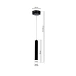 Carbon Black Led Pendant Lamp 1x5w Eye Catching Contemporary Cylindrical Lights With Built In Low Consumption Light Source