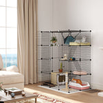 Large Cat Cage Indoor Cat Enclosure, 4-tier Diy Cat Playpen With Hammock, Ramps