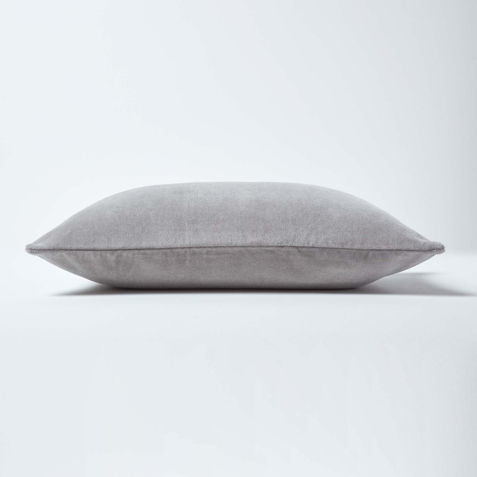 Luxury Cotton Velvet Cushion Cover | 30cm x 50cm | Light Grey