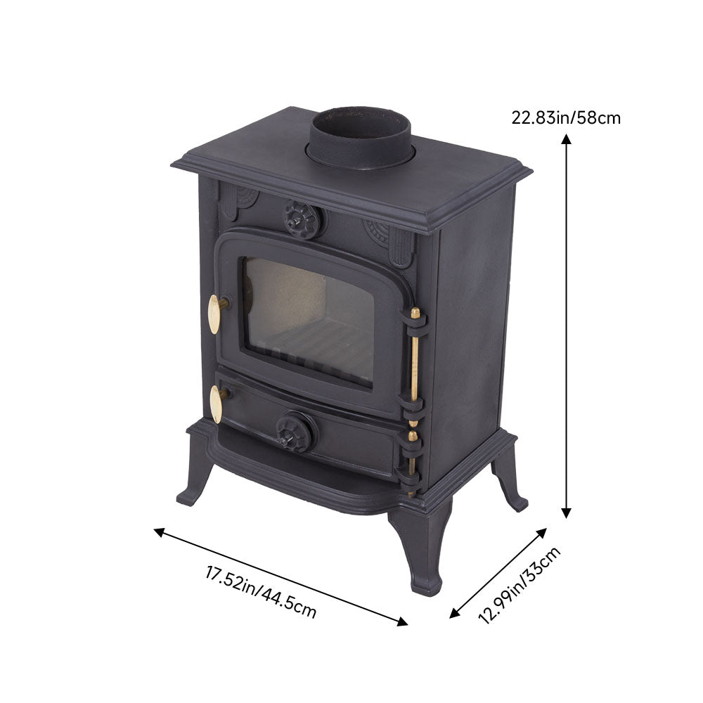 Freestanding Cast Iron Wood Burning Stove Fireplace Heater