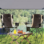 Set Of 2 Folding Camping Chairs With Cooler Bag | Black