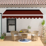 4m W x 3m D Outdoor Retractable Patio Awning For Window And Door
