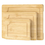 Toque 3pcs Bamboo Cutting Board Set Chopping Boards Serving Platter Kitchen