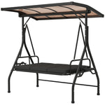 3 Seater Garden Swing Seat Bed, Convertible Swing Chair | Black