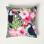 Luxury Outdoor Cushions 2 Set, Waterproof, Soft-touch, Tropical Toucan, For Garden And Indoor