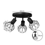 Emitto 3-way Spotlight Ceiling Light Adjustable Vintage Black E14 Metal Fixture
