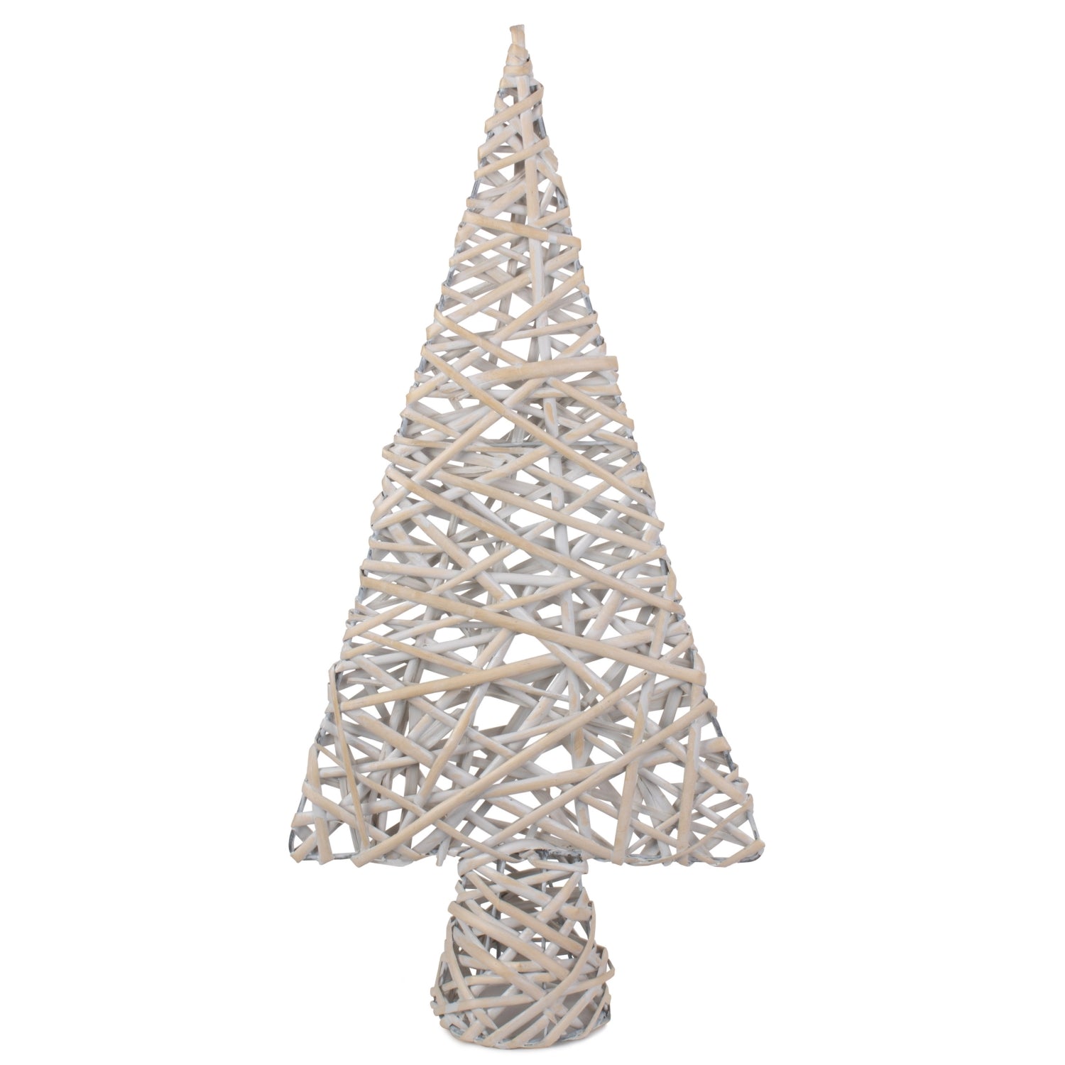 Wicker White Wash Table Top Xmas Tree