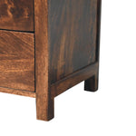 California Walnut Naya Bedside, 3 Drawers, Brown | Brown