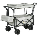 Trolley Cart Storage Wagon With Handle, Canopy Black