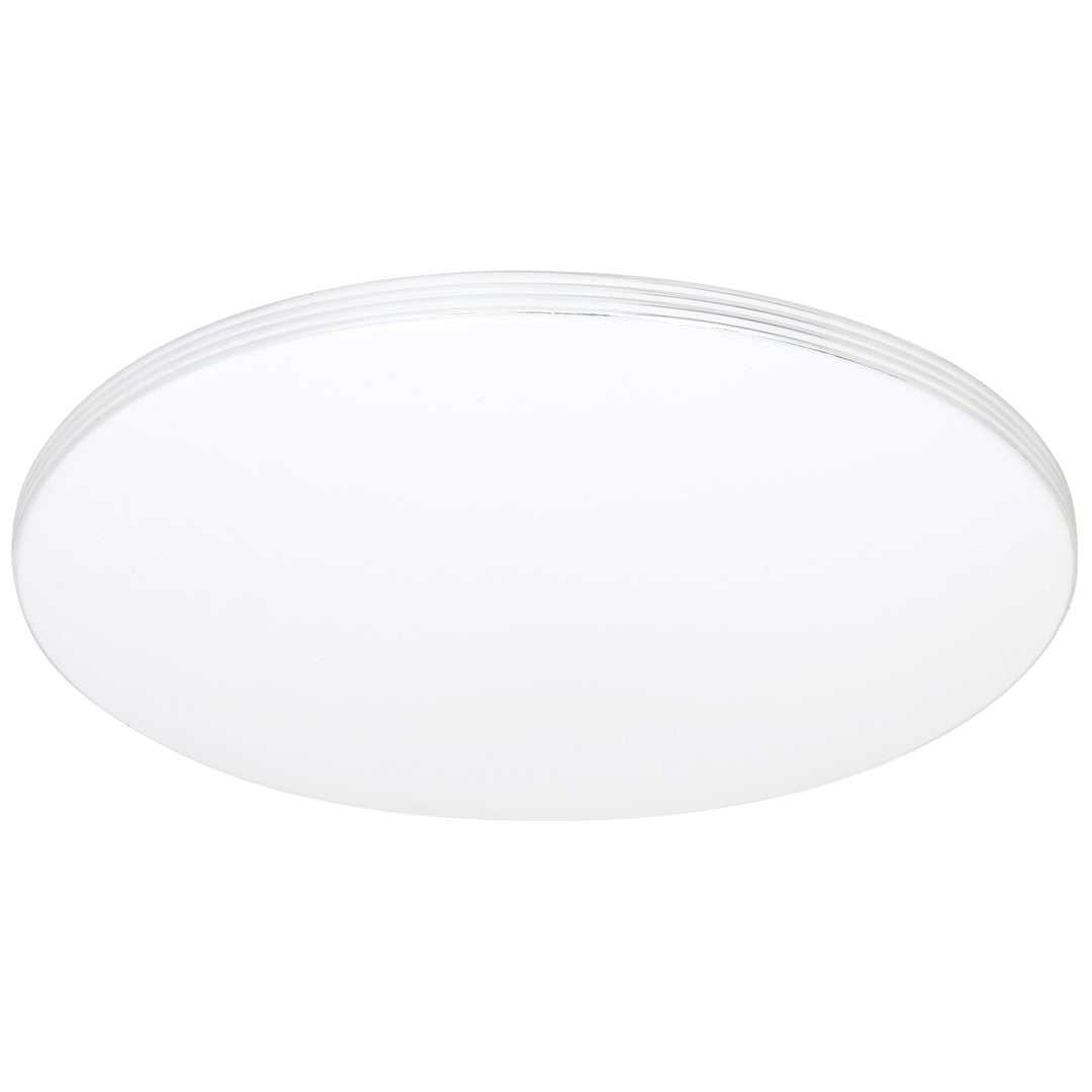 Ceiling Lamp Siena Stylish White And Chrome Circular Design Dimmable Including Remote Control | 35cm | White