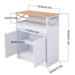Breeins Modern White Sideboard With Open Shelf, 1 Drawer & 2-door Cabinet