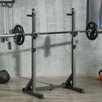 Heavy-duty Squat Rack Adjustable Weight Barbell Stand | Black
