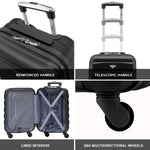 55x35x20cm Cabin Carry On Suitcase Hard Shell Overhead Luggage 100+ Airlines Approved | Cabin | Black
