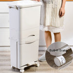 Rubbish Dustbin Recycling Bin Rubbish Trash Home Kitchen White | 42l | White