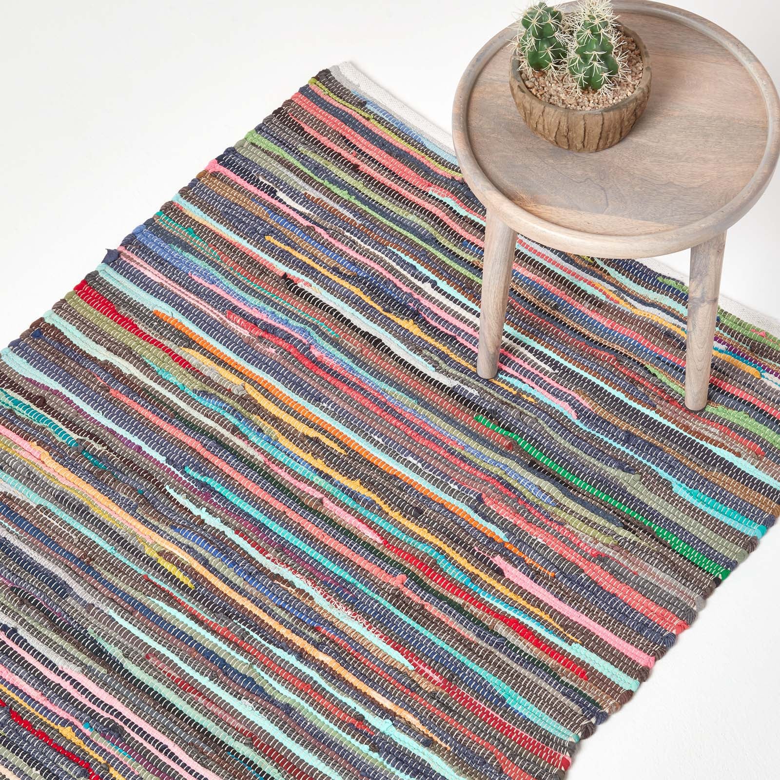 Recycled Cotton Chindi Rug | 150cm x 95cm | Multi Colour