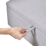 Modern Linen Upholstered Storage Bench | Grey