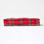 Cotton Tartan Check Floor Cushion | 50cm x 50cm | Red