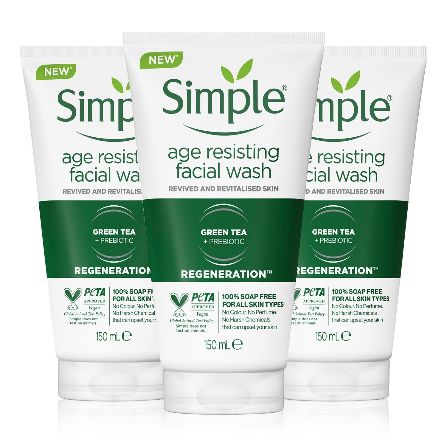 Simple Regeneration Face Wash, 3pk X 150ml