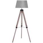 Tripod Floor Lamp Freestanding Bedside Light Fabric Shade