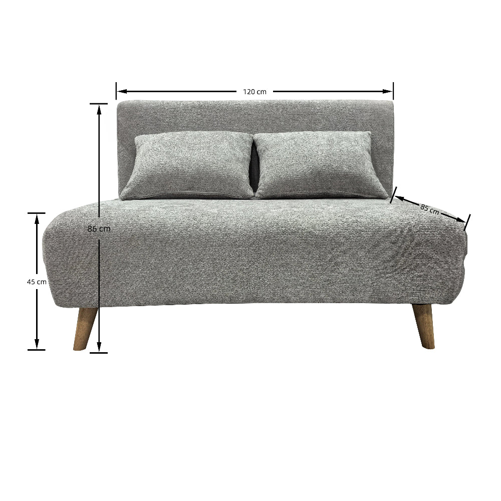 Joshua Duo Two Seat Sofa Bed | One Size | Grey