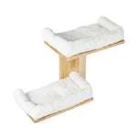 Cat Wall Shelves 2 Platform Steps Rubber Wood For Cat Climbing,white