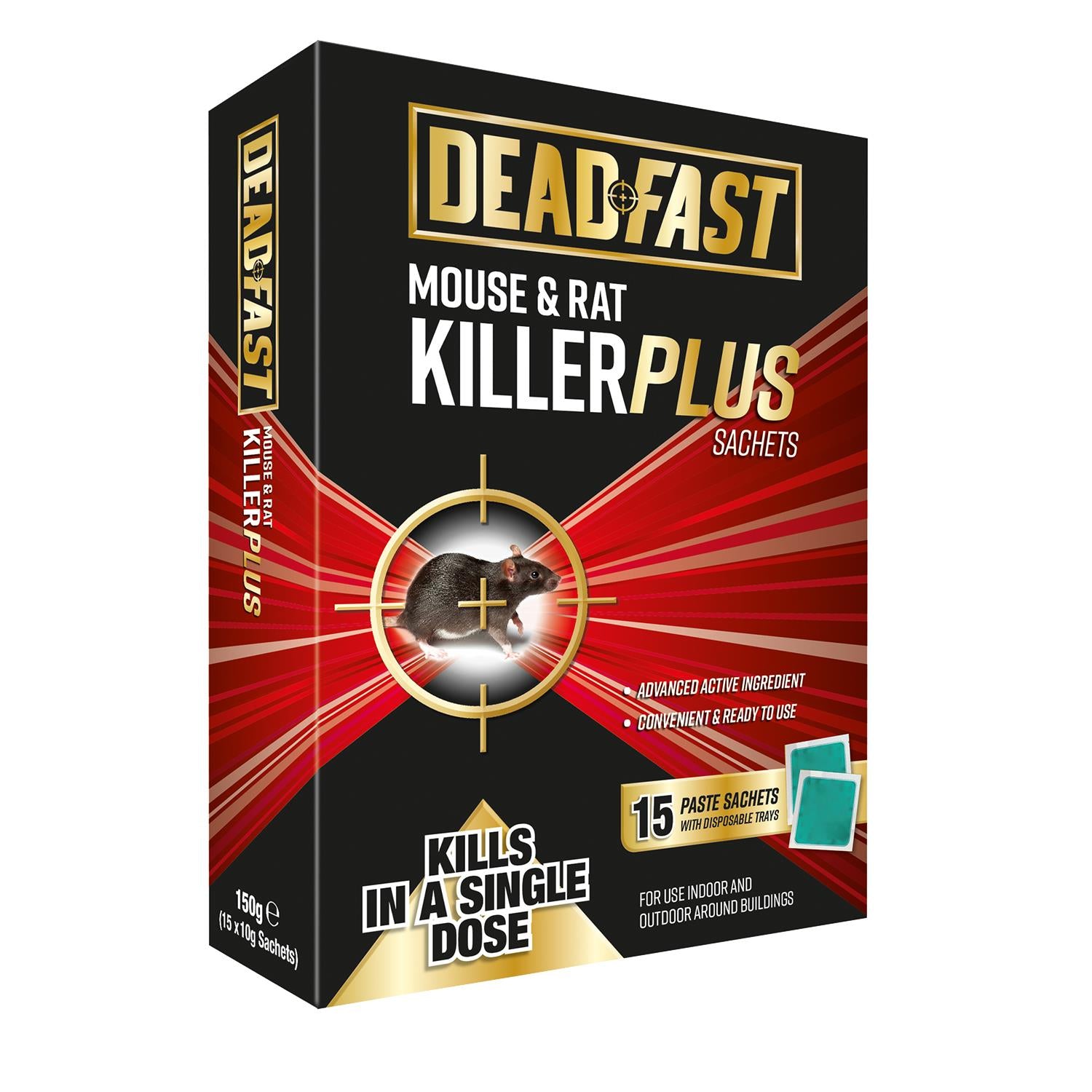 Mouse And Rat Killer Plus Rodent Control Poison 15 Sachets | 15 Sachets | Green