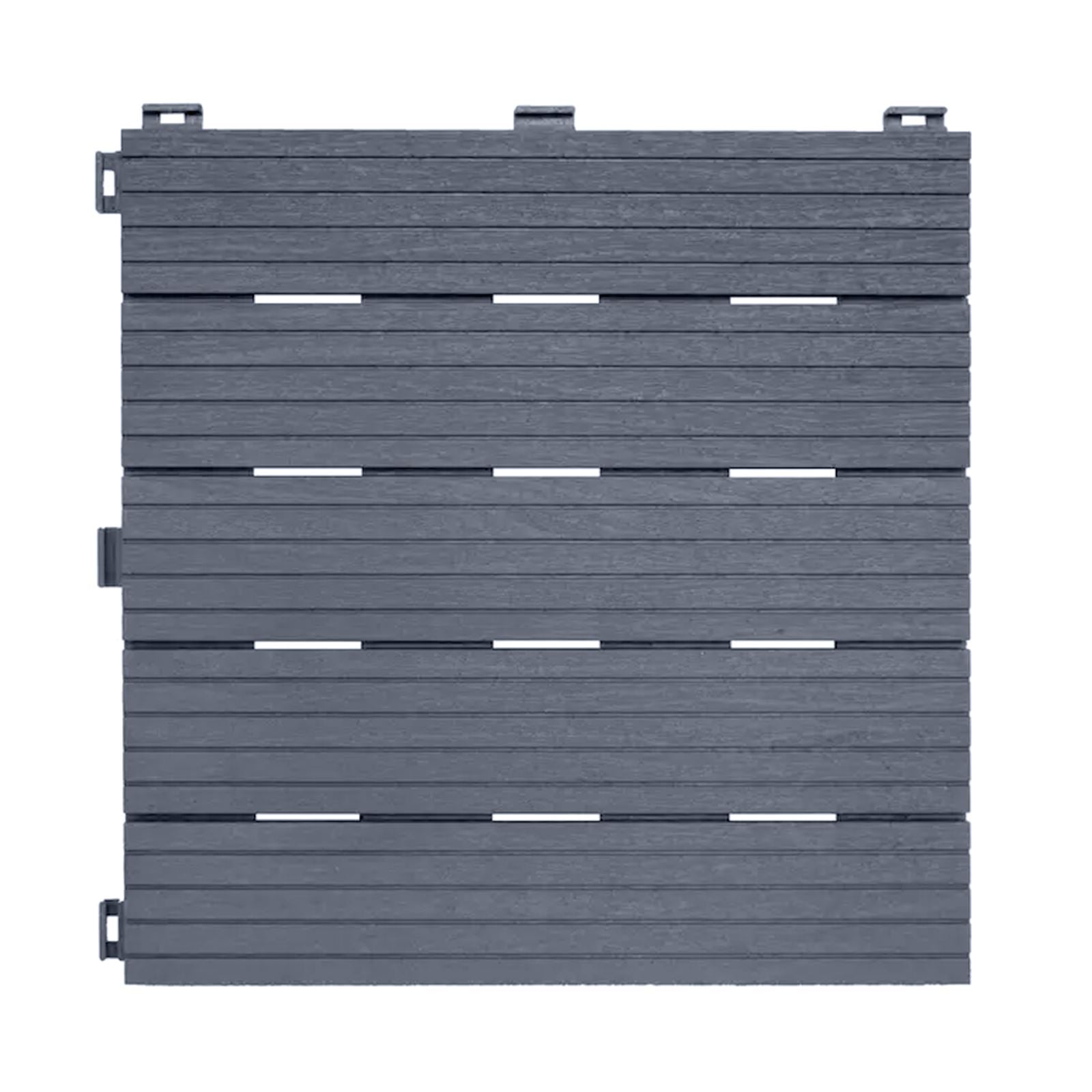 Cosmpolitan Eco Interlocking 30x30cm Decking Tiles | Set of 10 | Cool Grey