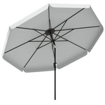3 M Garden Parasol With Tilt & Crank, Upf30+ Outdoor Table Umbrella | Light Grey