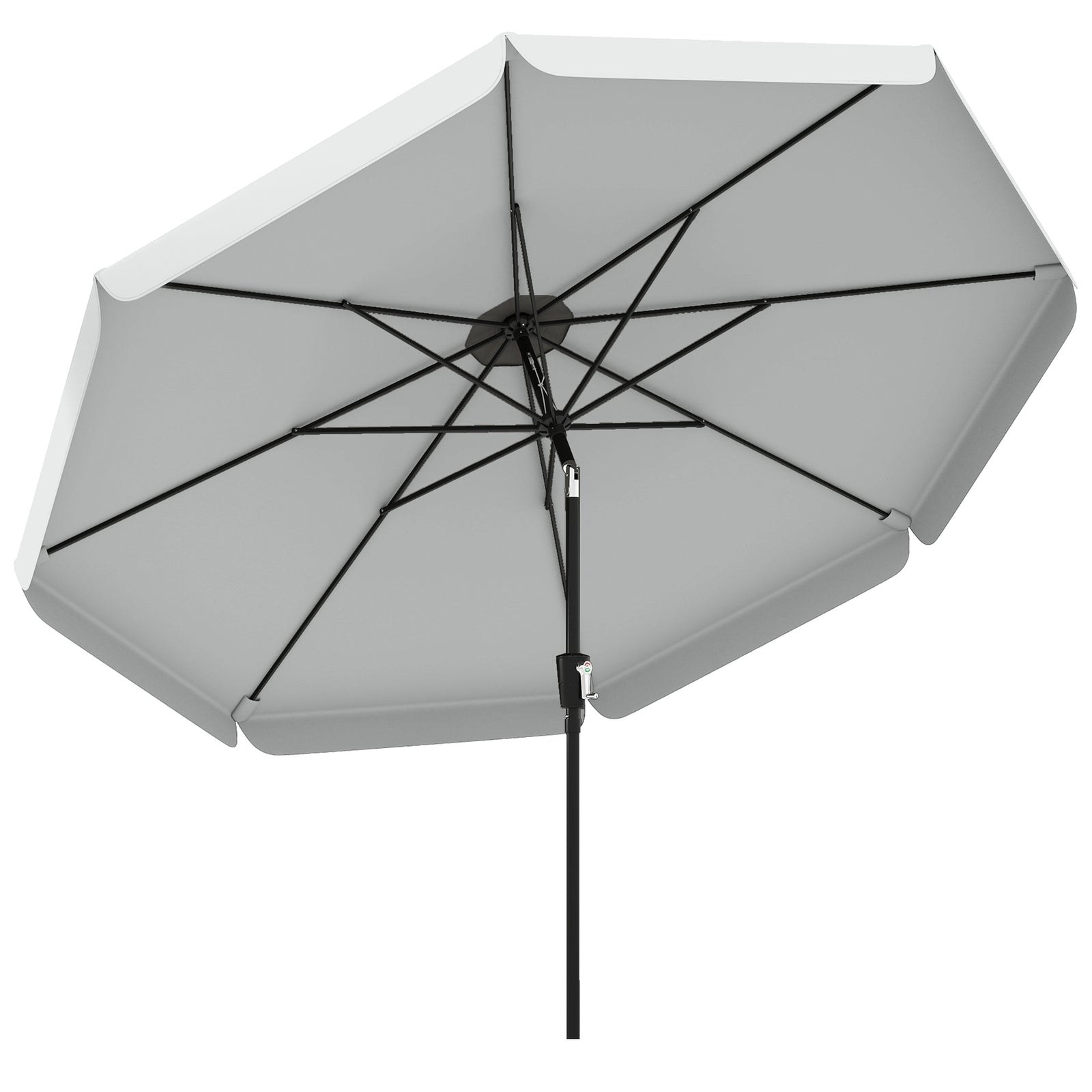 3 M Garden Parasol With Tilt & Crank, Upf30+ Outdoor Table Umbrella | Light Grey
