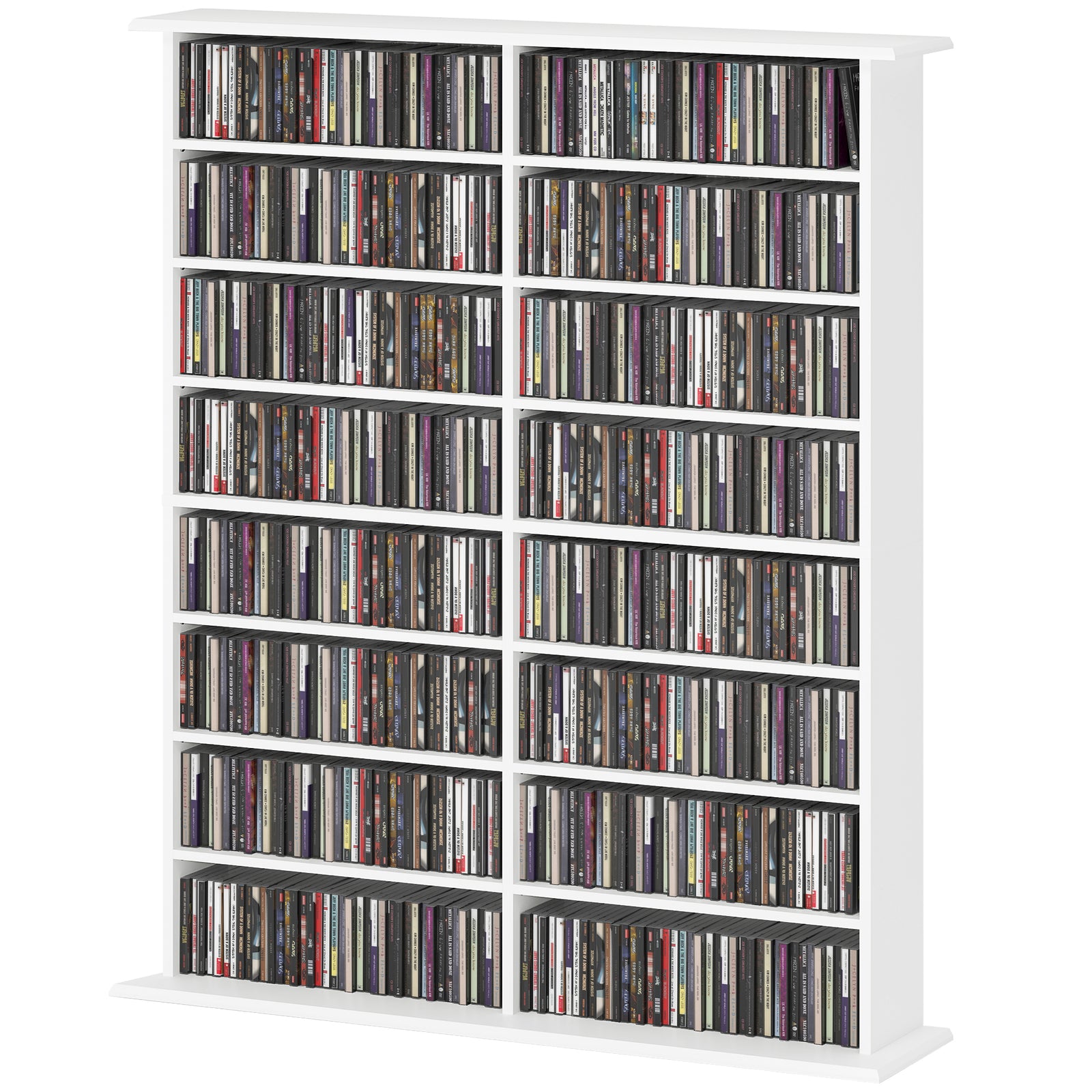 Cd Storage Unit Dvd Tower Blu-ray Storage Shelf For Office | Large | White