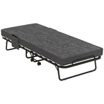 Folding Bed With Mattress, Dark Grey