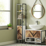 Tall Bathroom Storage Cabinet 3 Shelves 30 X 30 X 170 Cm