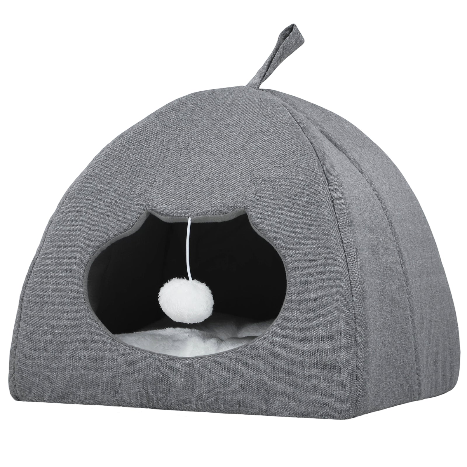 PawHut Cat Cave, Cat House With Removable Cushion For Indoor Kittens