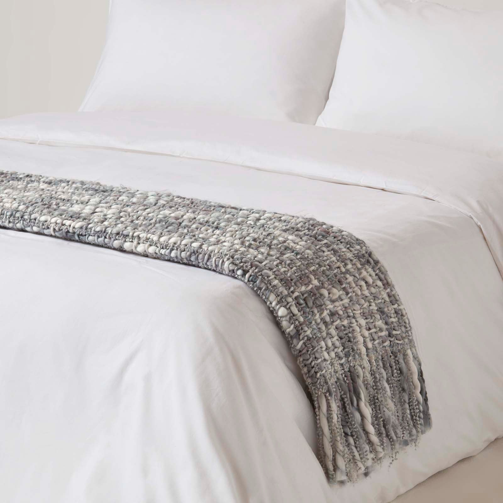 Ophelia Soft Throw With Tassels | 125cm x 150cm | Grey